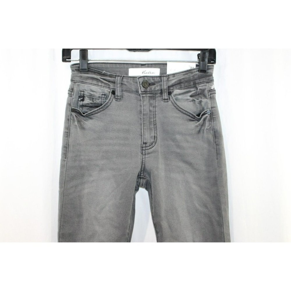 KanCan Womens Grey High Rise Super Skinny Jeans 24 NWT - Picture 2 of 7